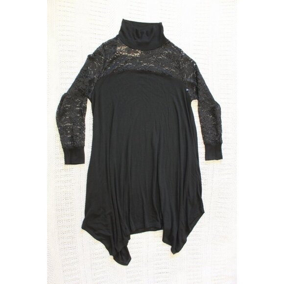 NWT Jean Marc Philippe JMP Lace Black Midi dress Size 6 Roll Neck Asymmetrical - Picture 4 of 7